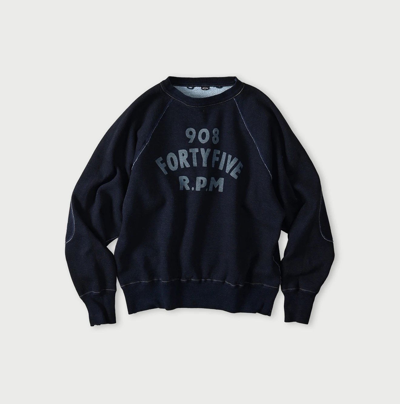 45R(フォーティファイブアール) |ロゴプリント裏毛の908スウェット（インディゴ）