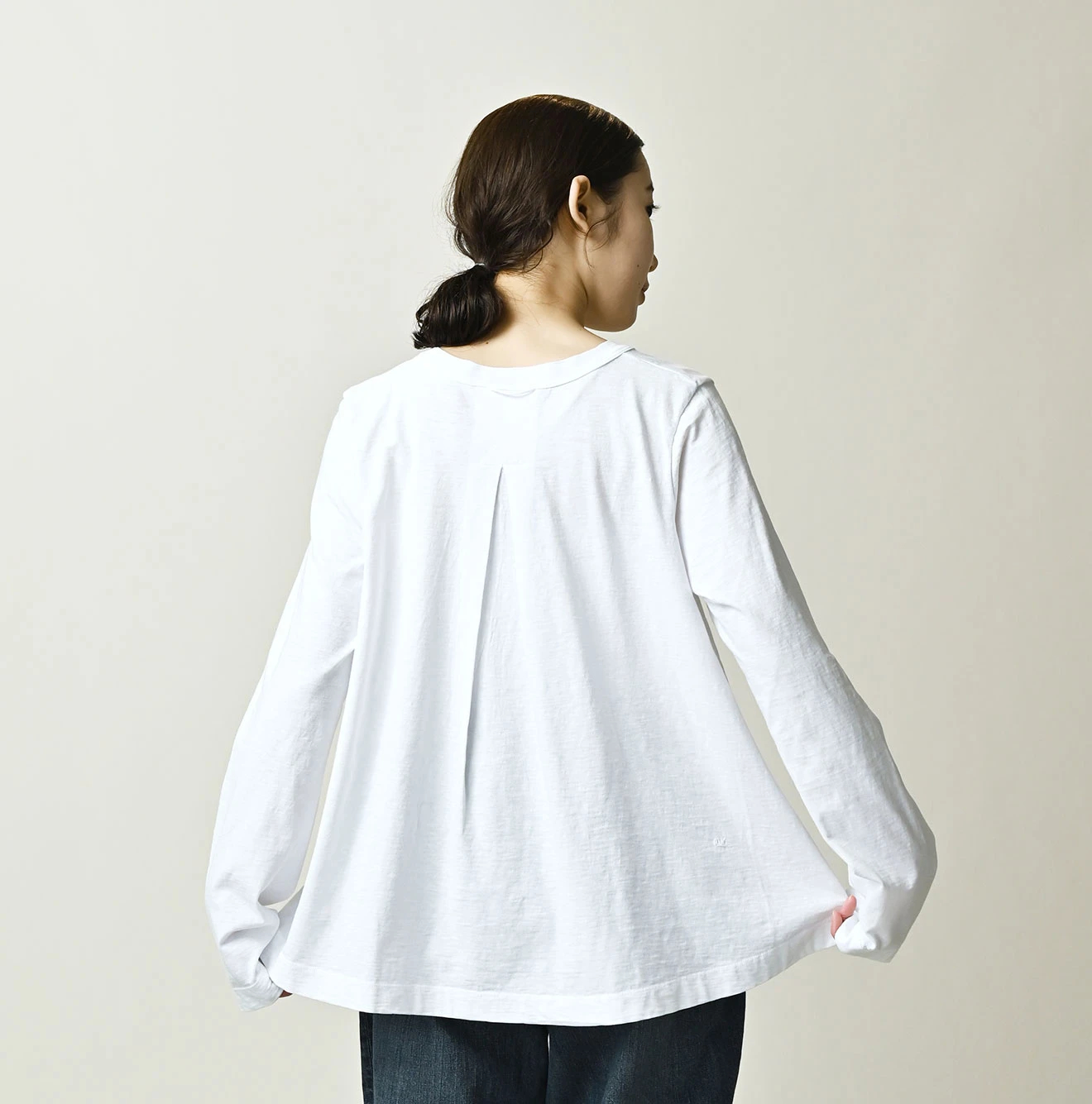 45R(フォーティファイブアール) |天竺のフレア比女Tシャツ（トップ）
