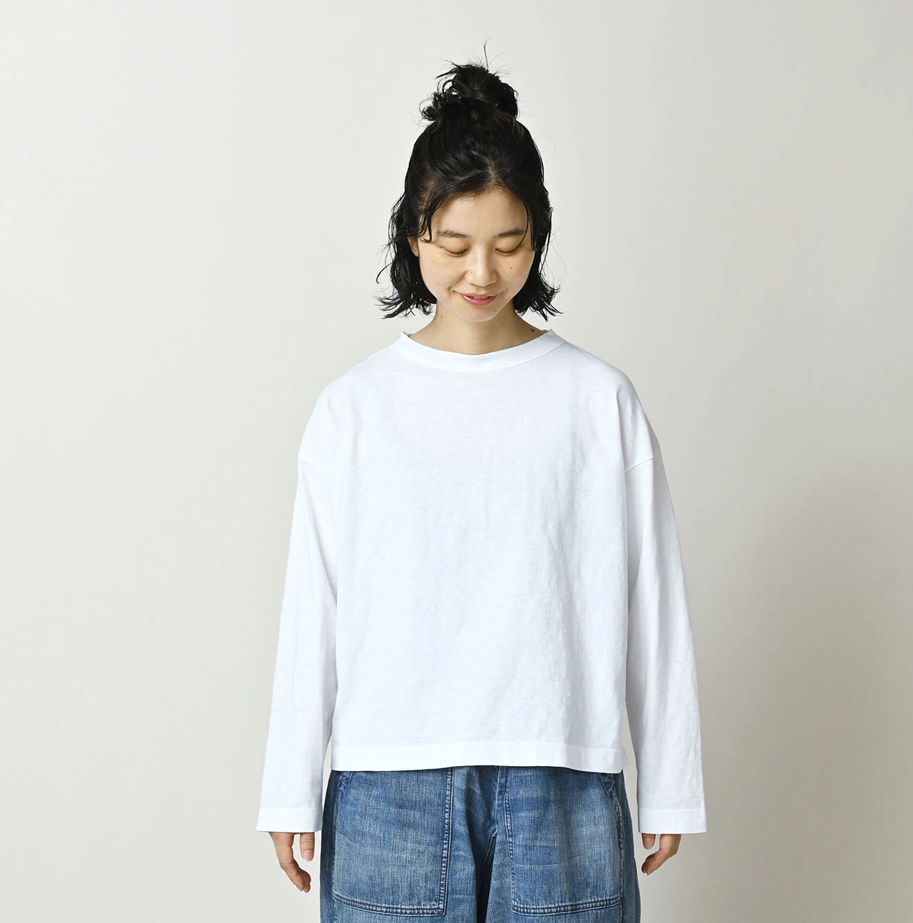 45R(フォーティファイブアール) |天竺のM比女Tシャツ（インディゴ）