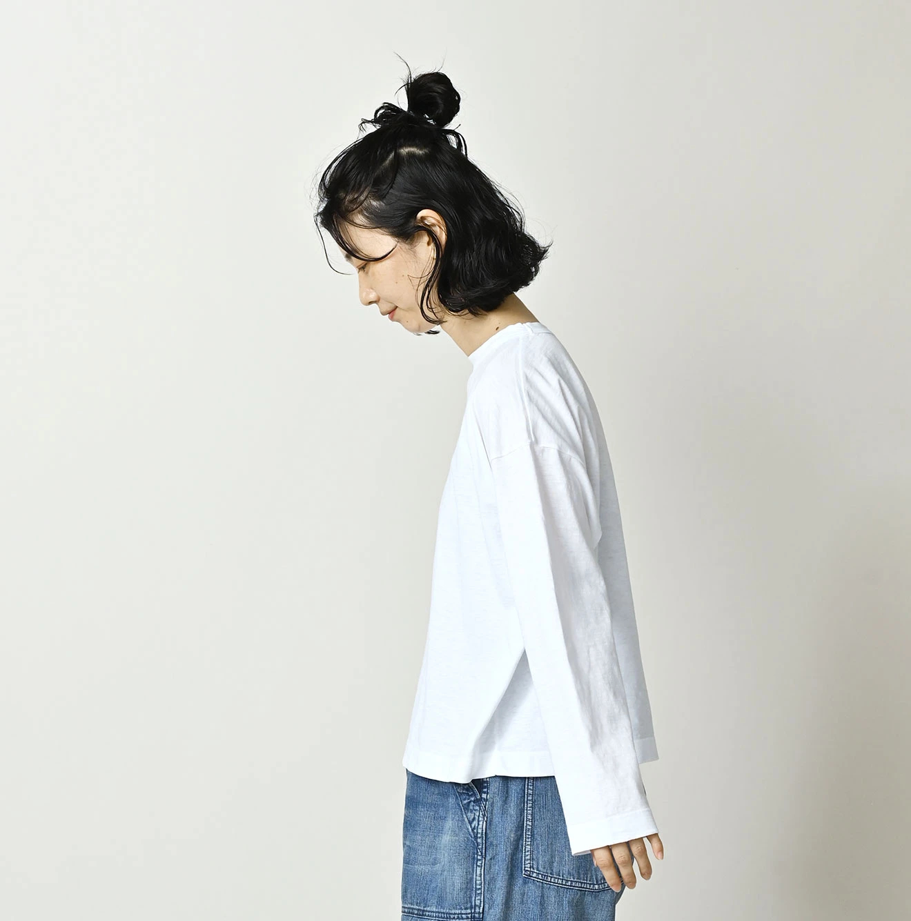 45R(フォーティファイブアール) |天竺のM比女Tシャツ（インディゴ）
