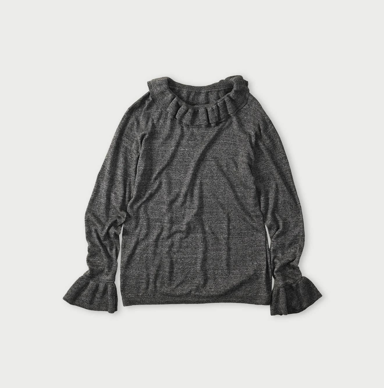 45R(フォーティファイブアール) |超ガーゼのフリルTシャツ