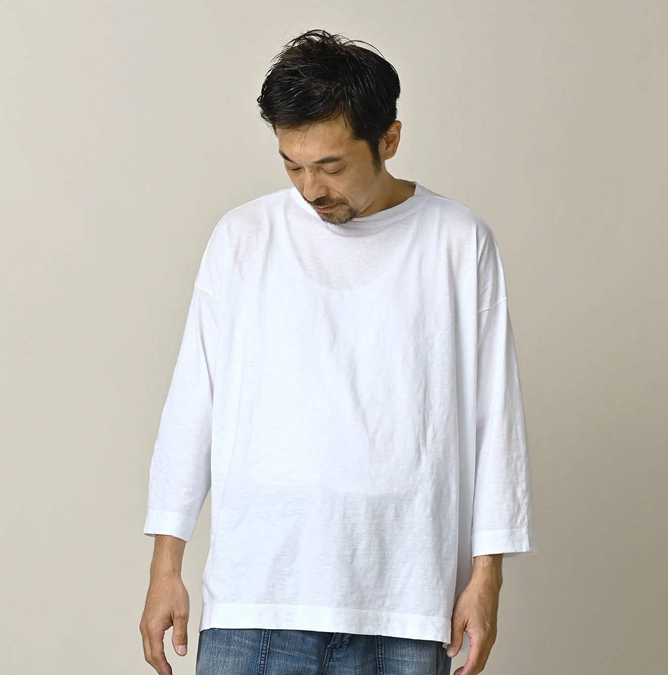 45R(フォーティファイブアール) |天竺の908ビッグスリット比古Tシャツ（トップ）