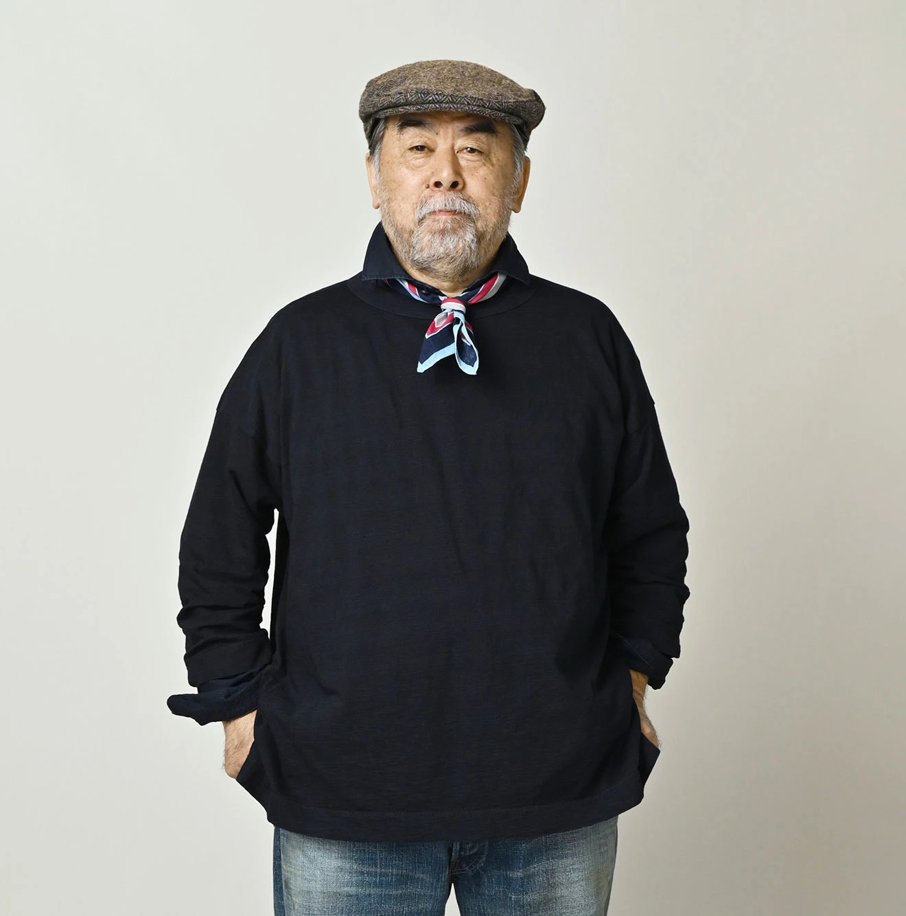 45R(フォーティファイブアール) |天竺の908ビッグスリット比古Tシャツ（インディゴ）