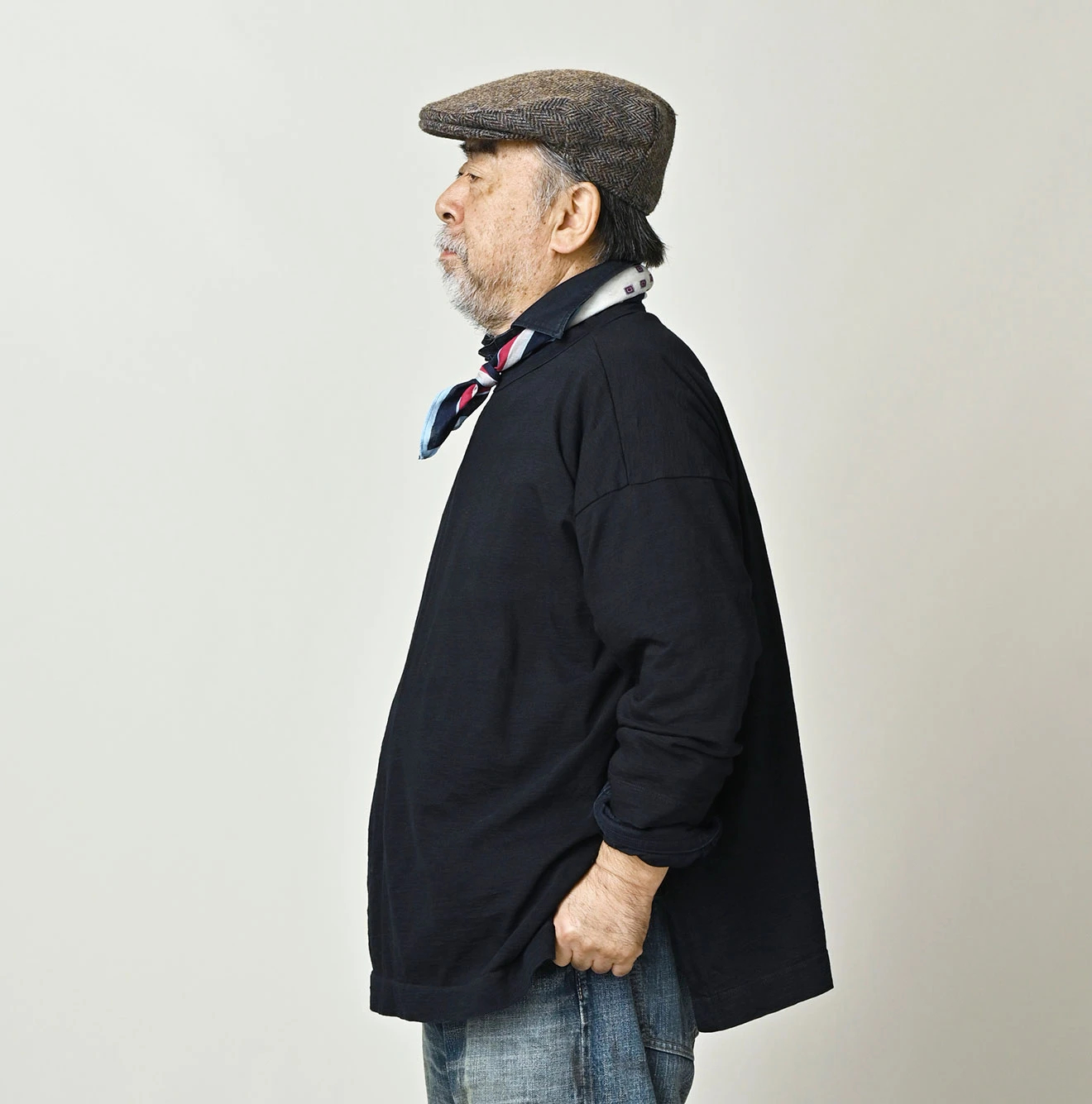 45R(フォーティファイブアール) |天竺の908ビッグスリット比古Tシャツ（インディゴ）