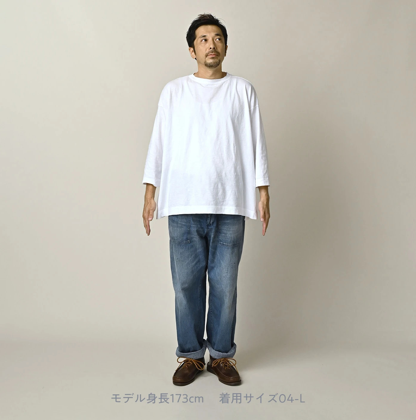 45R(フォーティファイブアール) |天竺の908ビッグスリット比古Tシャツ（インディゴ）