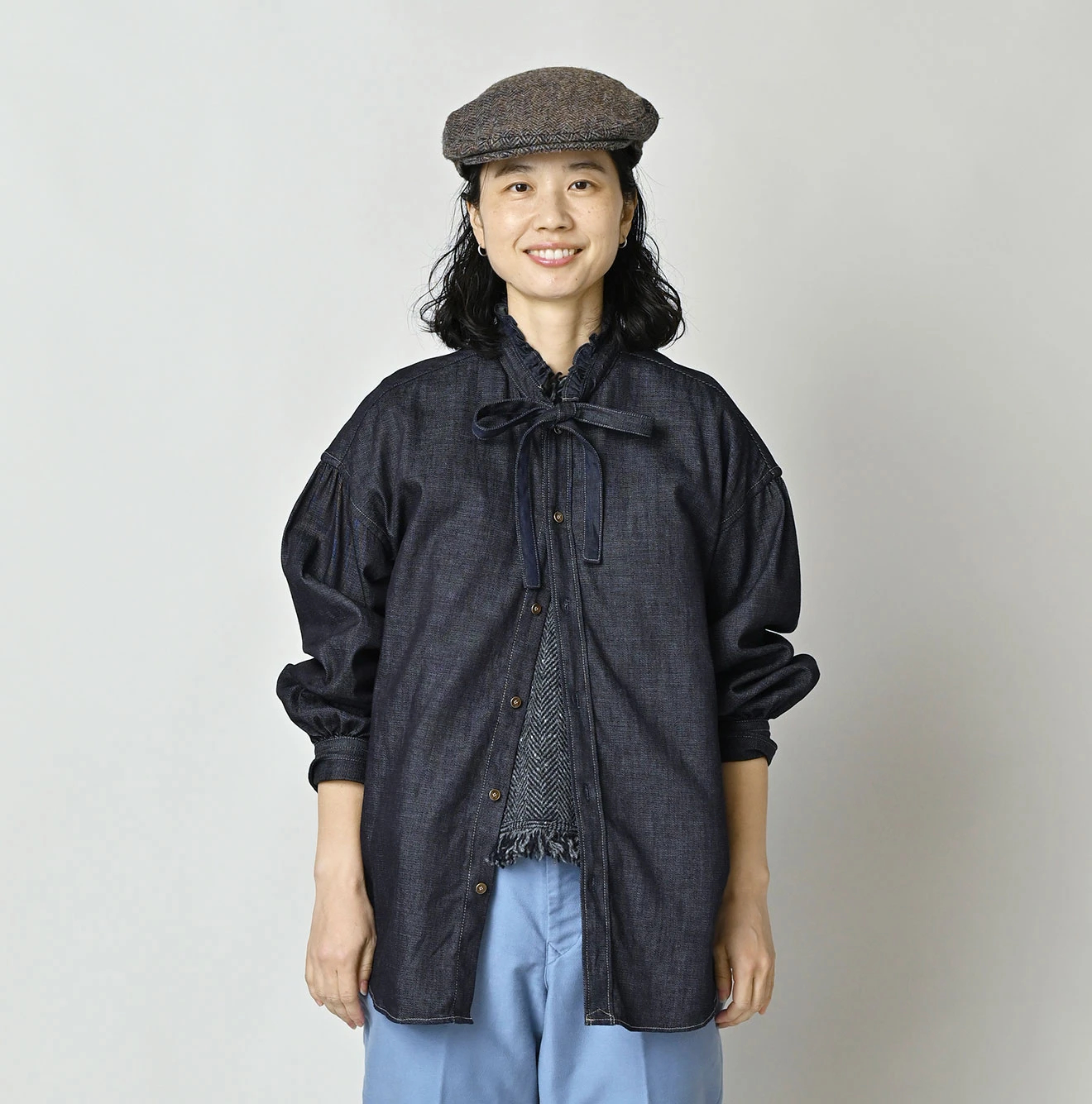 45R（フォーティファイブアール）| 45プチデニムのボウタイ長袖