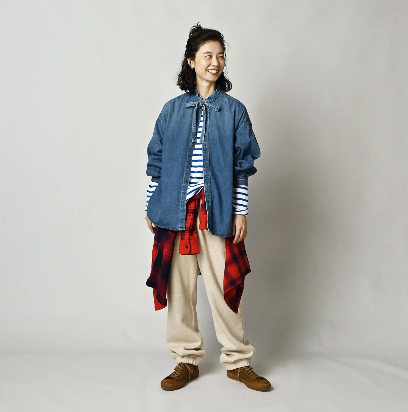 45R（フォーティファイブアール）| 45プチデニムのボウタイ長袖