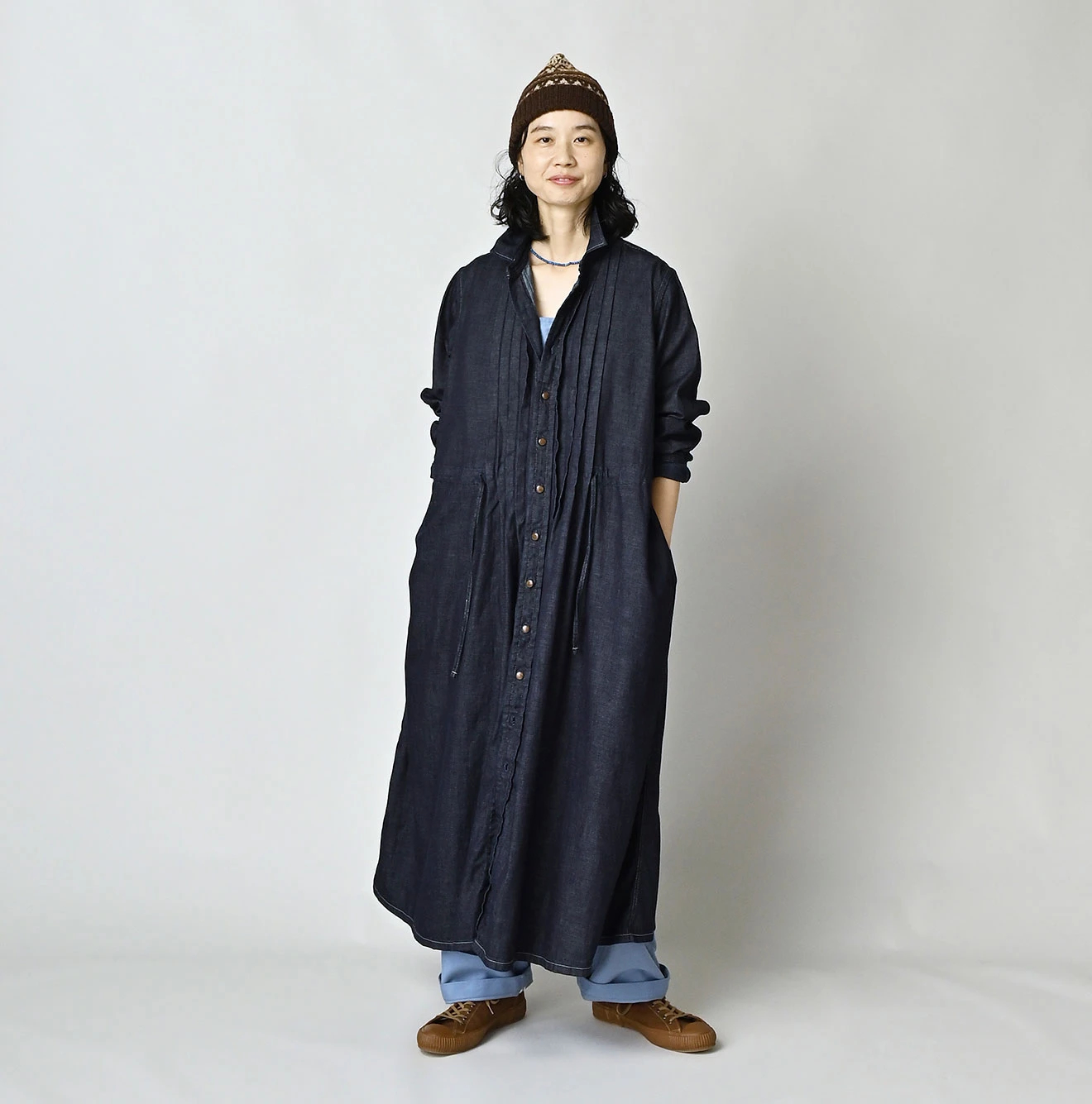 45R（フォーティファイブアール）| 45プチデニムのタックシャツドレス