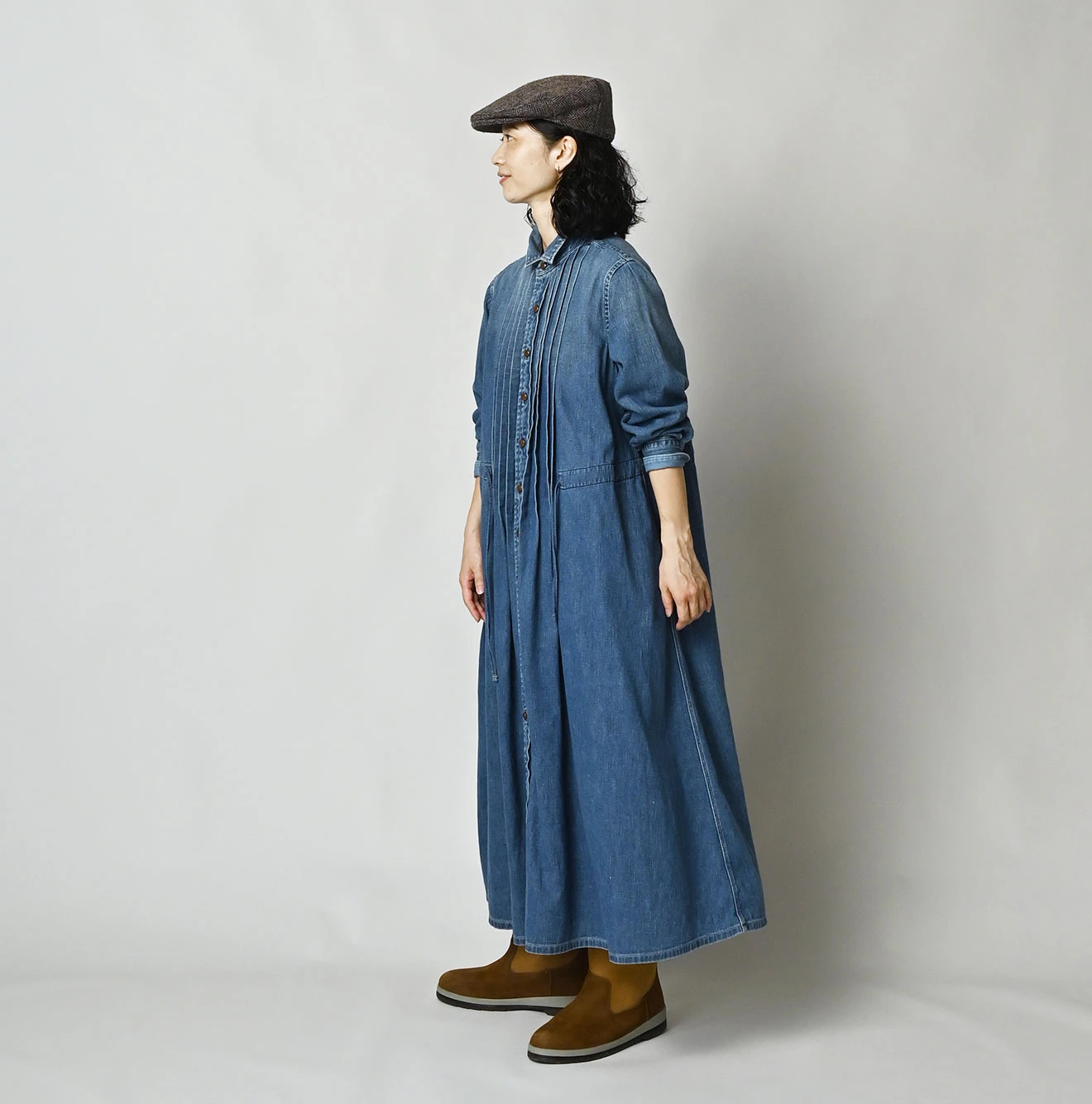 45R（フォーティファイブアール）| 45プチデニムのタックシャツドレス