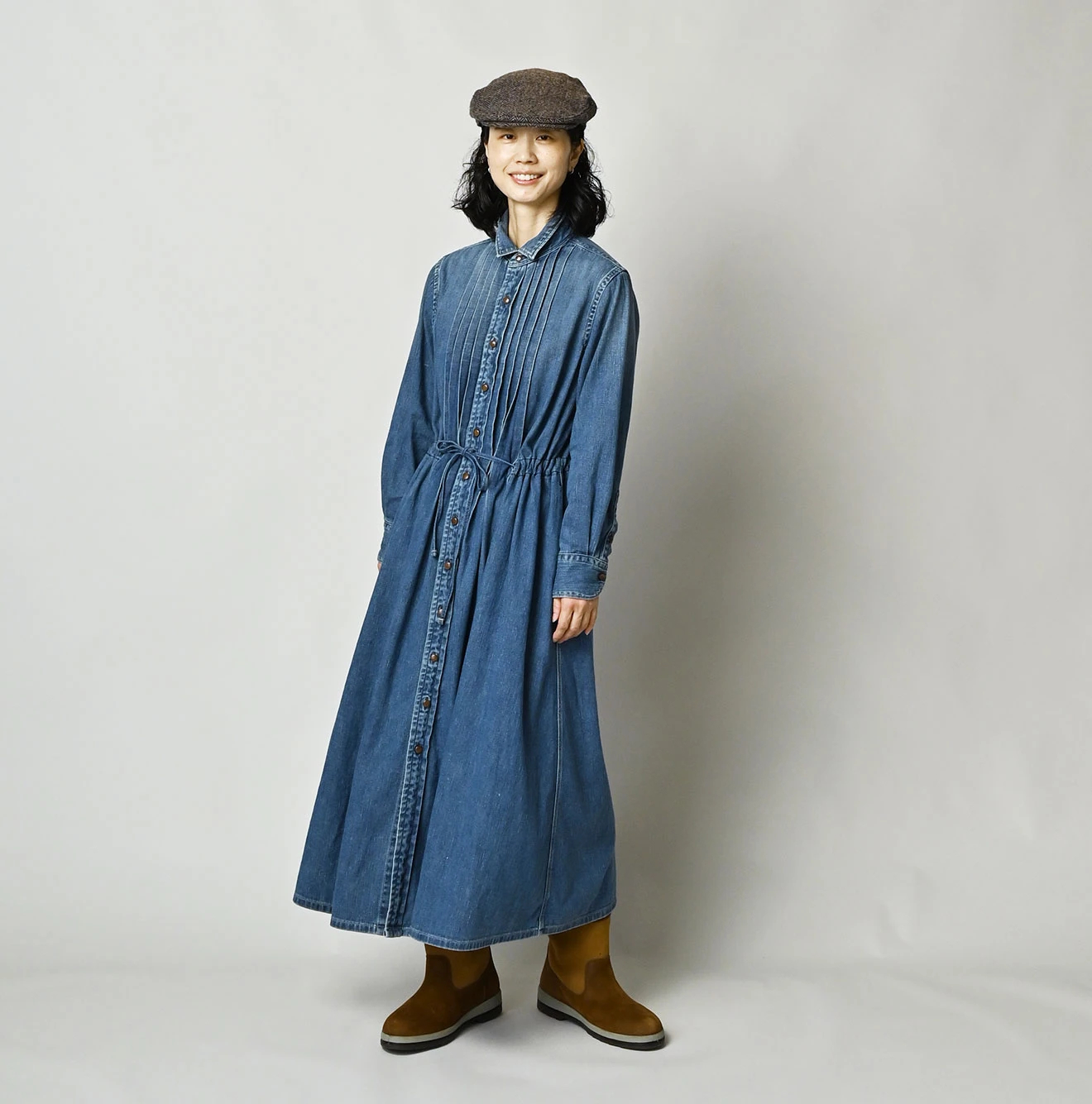 45R（フォーティファイブアール）| 45プチデニムのタックシャツドレス