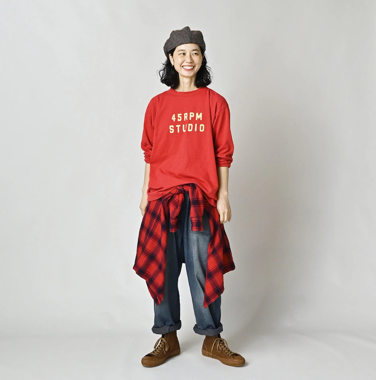 45R(フォーティファイブアール) |ロゴプリントの908長袖海比古Tシャツ