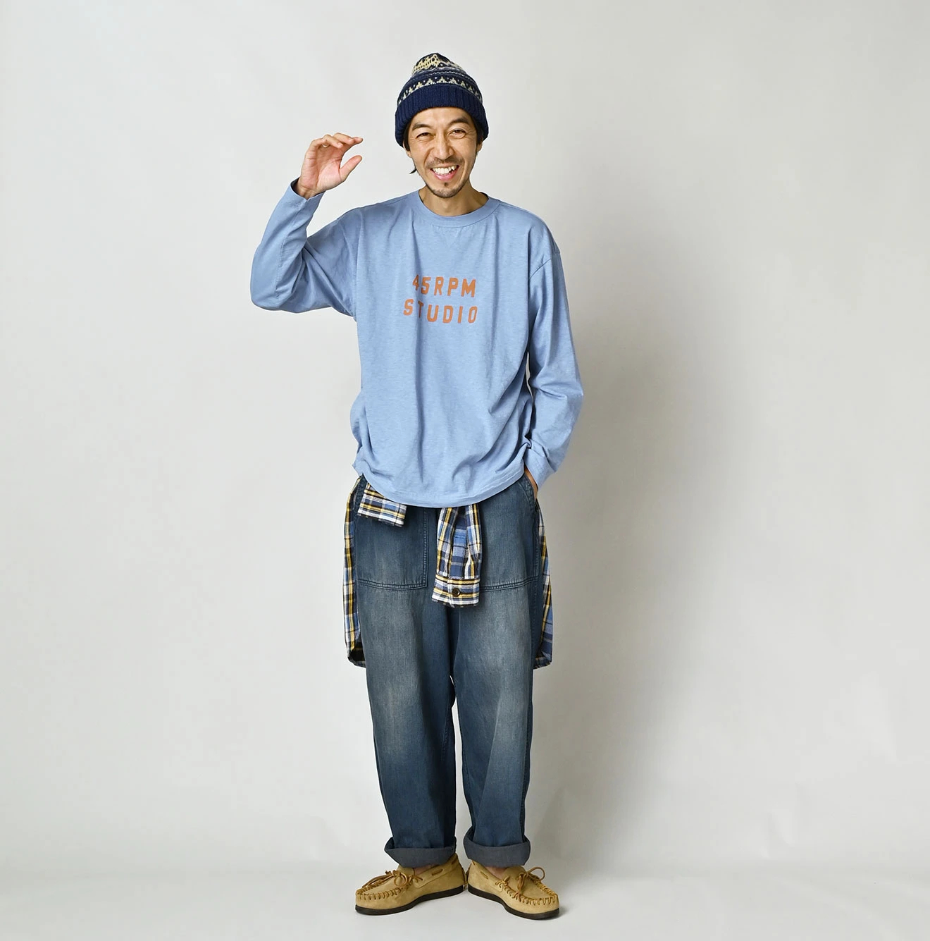 45R(フォーティファイブアール) |ロゴプリントの908長袖海比古Tシャツ