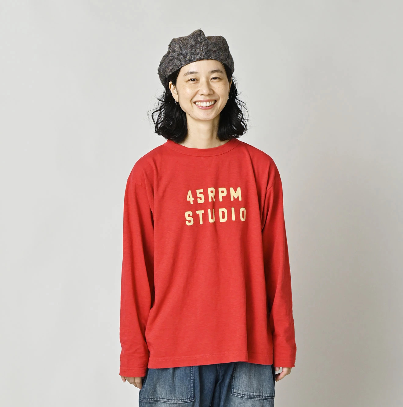 45R(フォーティファイブアール) |ロゴプリントの908長袖海比古Tシャツ
