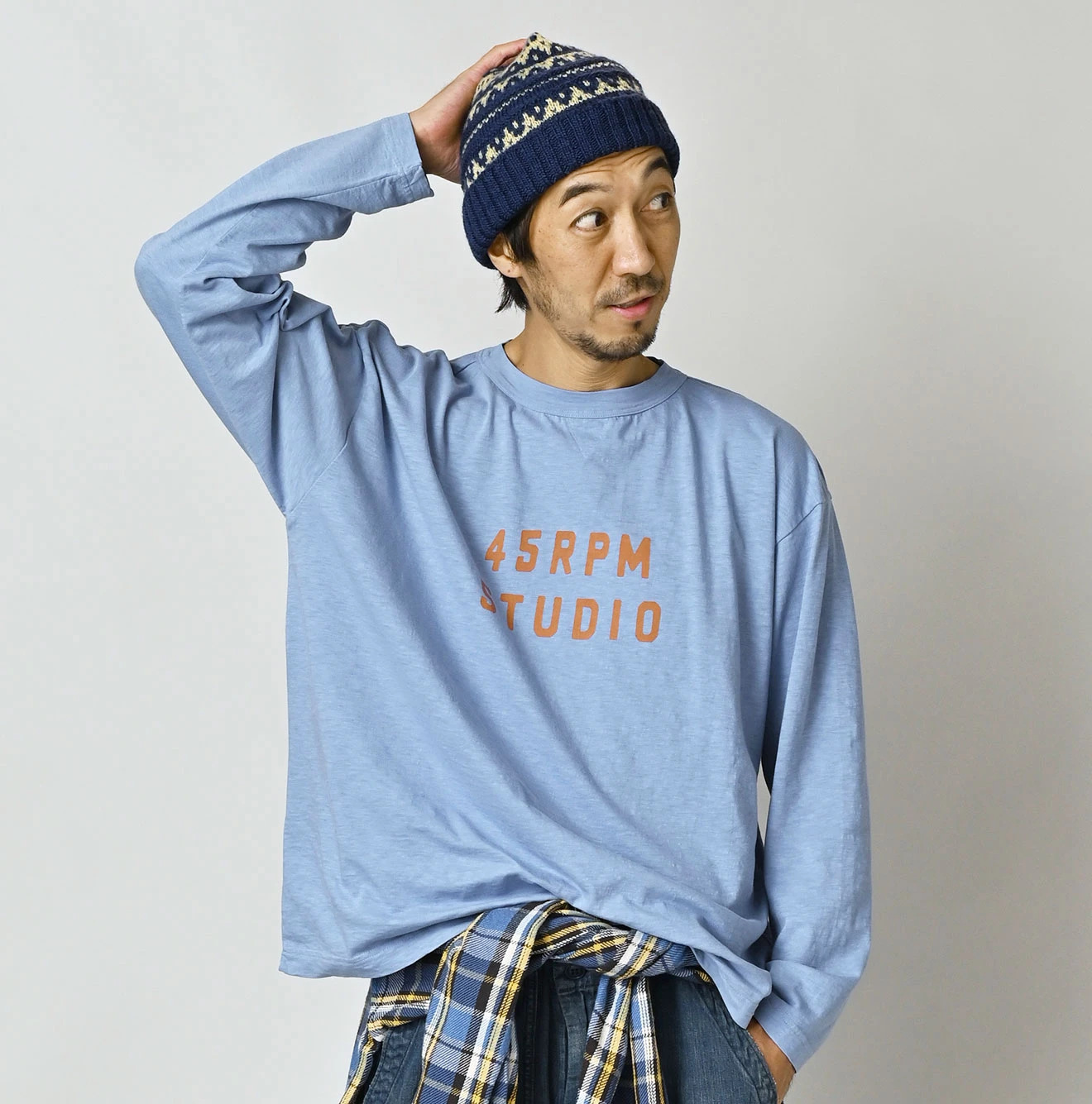 45R(フォーティファイブアール) |ロゴプリントの908長袖海比古Tシャツ