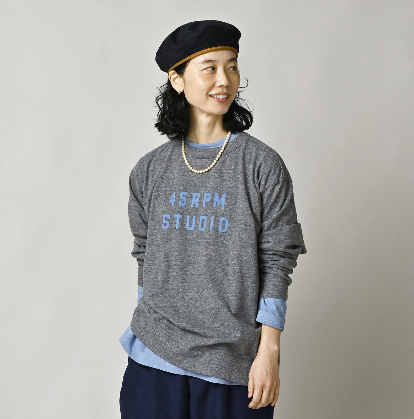 45R(フォーティファイブアール) |ロゴプリントの908長袖海比古Tシャツ（トップ）