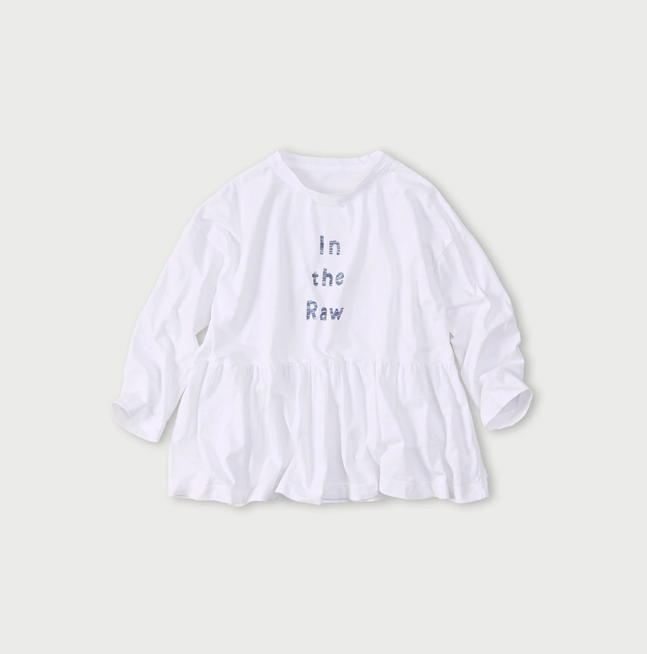 45R(フォーティファイブアール) |In the rawプリントのギャザーM比女Tシャツ