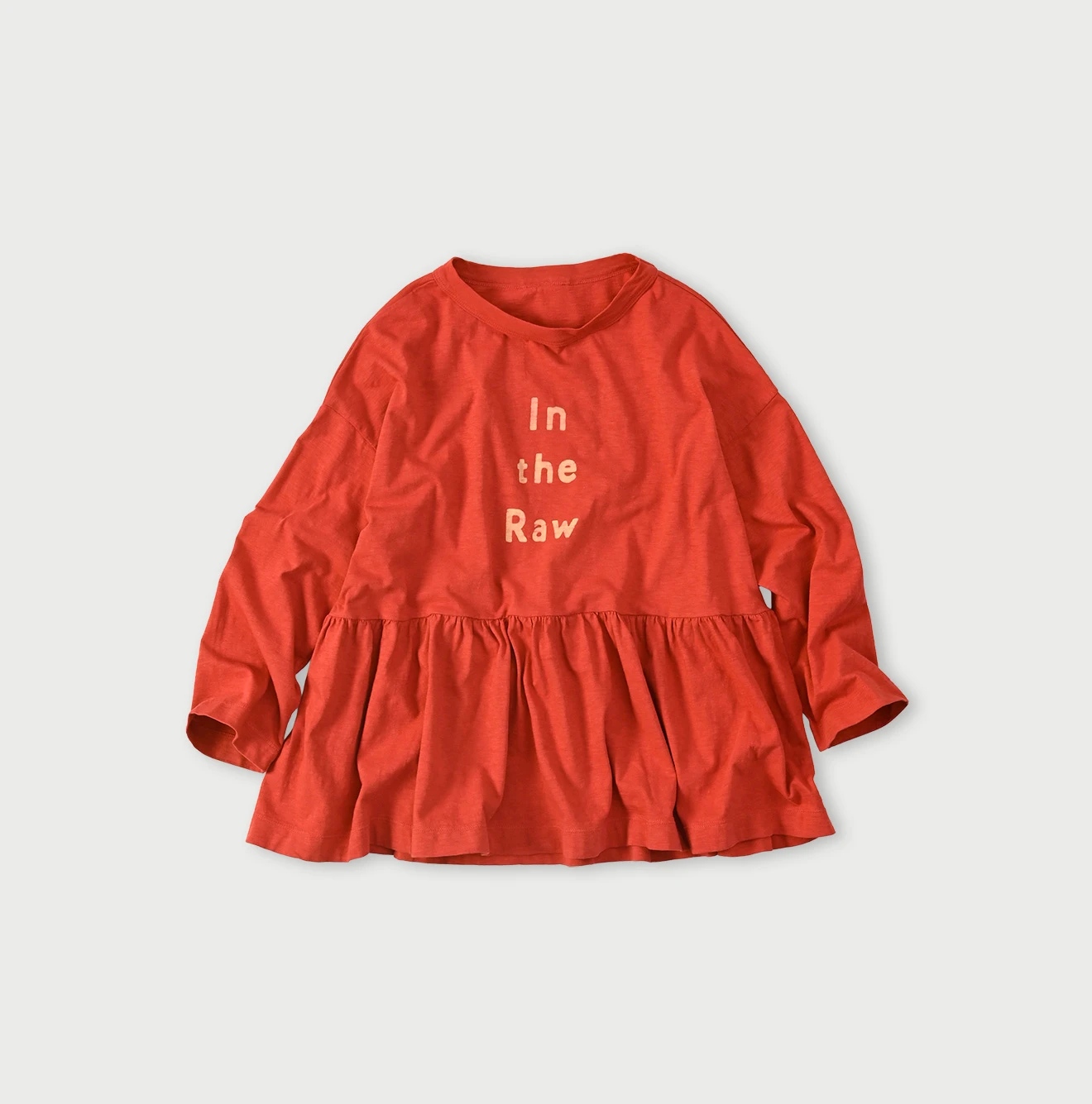 45R(フォーティファイブアール) |In the rawプリントのギャザーM比女Tシャツ