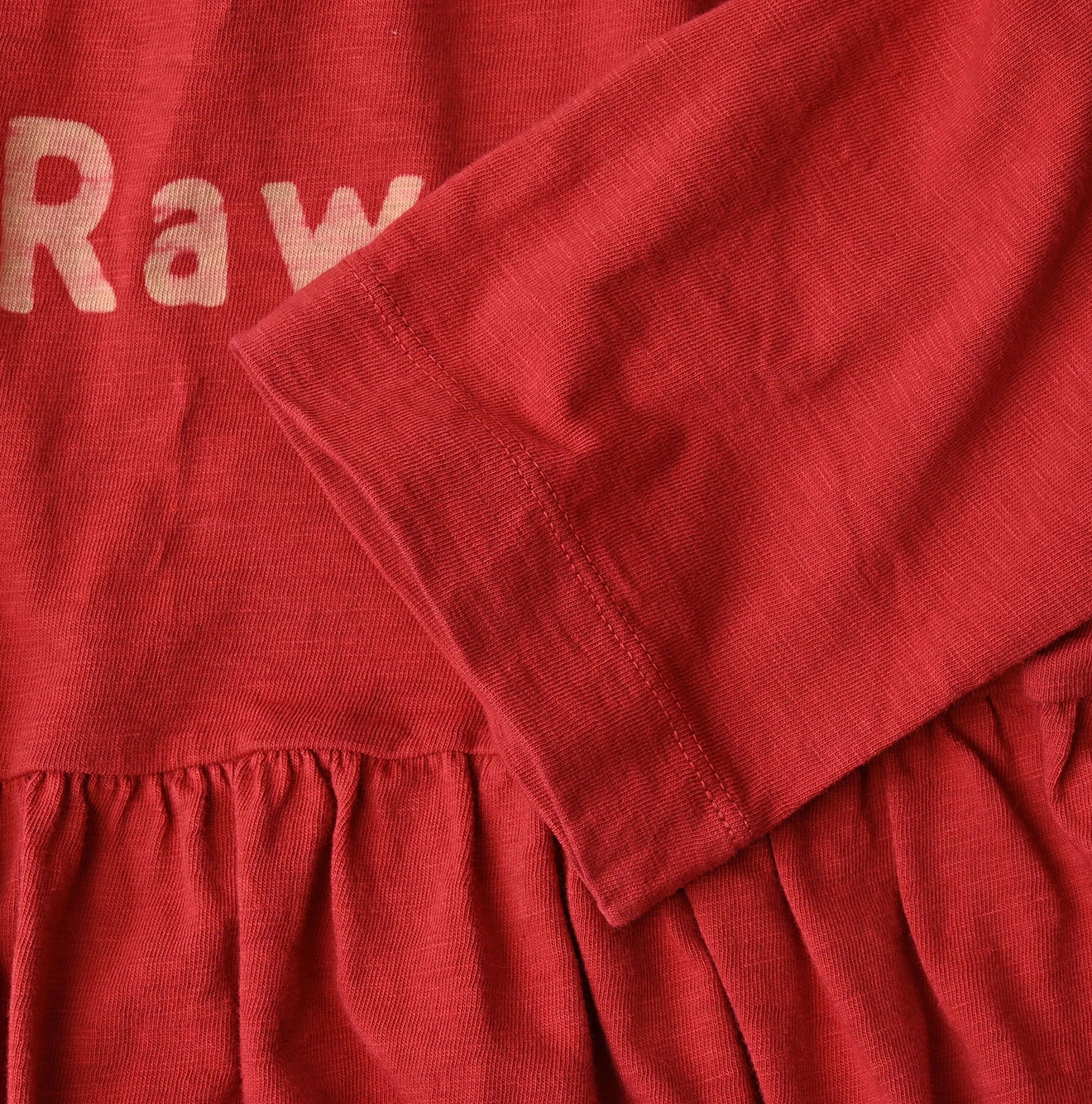 45R(フォーティファイブアール) |In the rawプリントのギャザーM比女Tシャツ