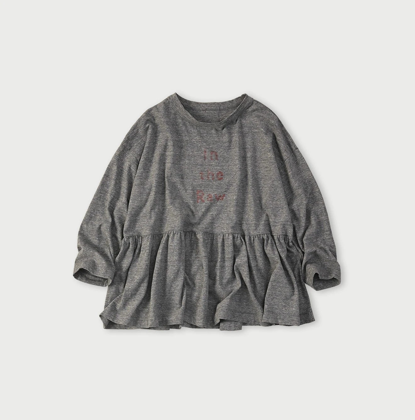 45R(フォーティファイブアール) |In the rawプリントのギャザーM比女Tシャツ（トップ）