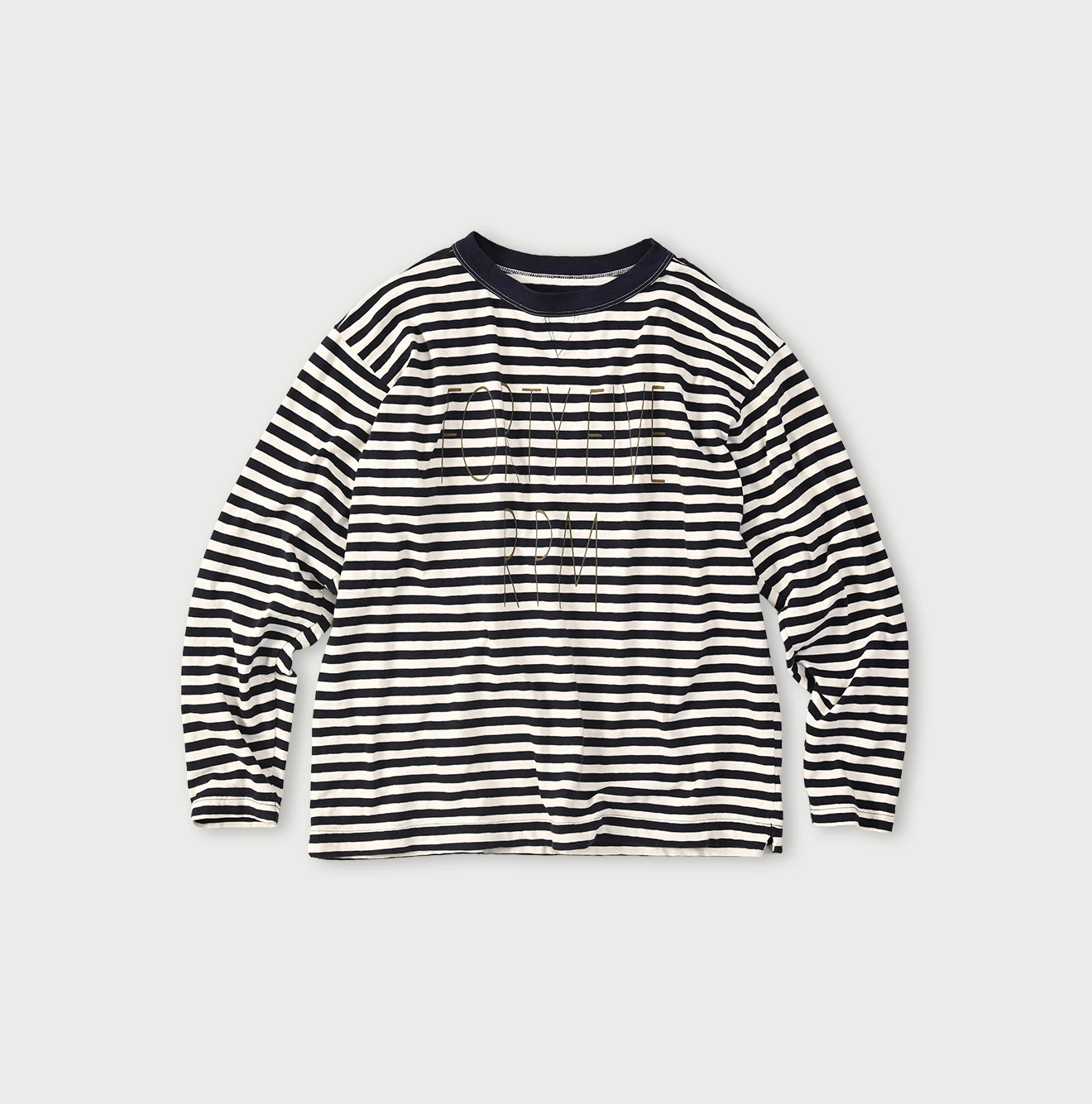 45R(フォーティファイブアール) |ボーダーロゴプリントの908長袖海比古Tシャツ