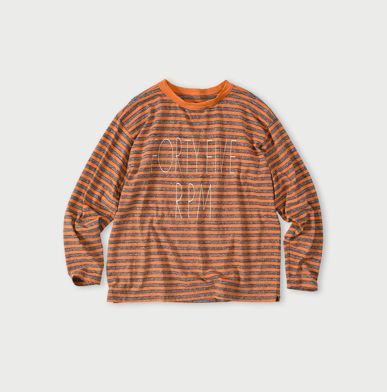 45R(フォーティファイブアール) |ボーダーロゴプリントの908長袖海比古Tシャツ（トップ）