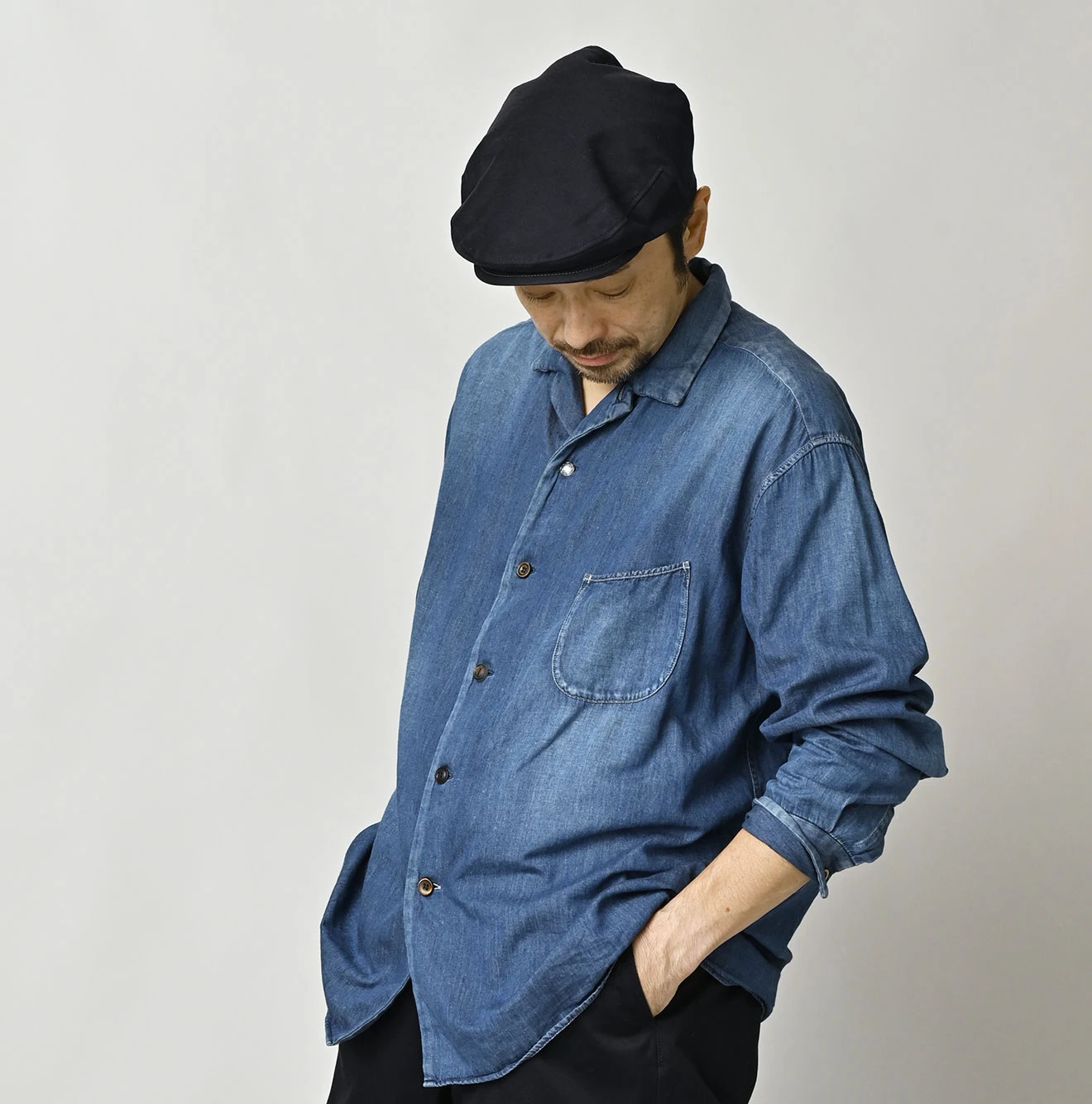 45R(フォーティファイブアール) |4.5オンスシャツデニムのマーチャルシャツ（加工）